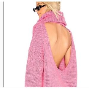 One Teaspoon Hot Pink Winona Keyhole open back sweater